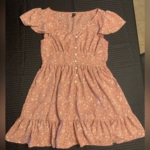 Pink floral babydoll dress